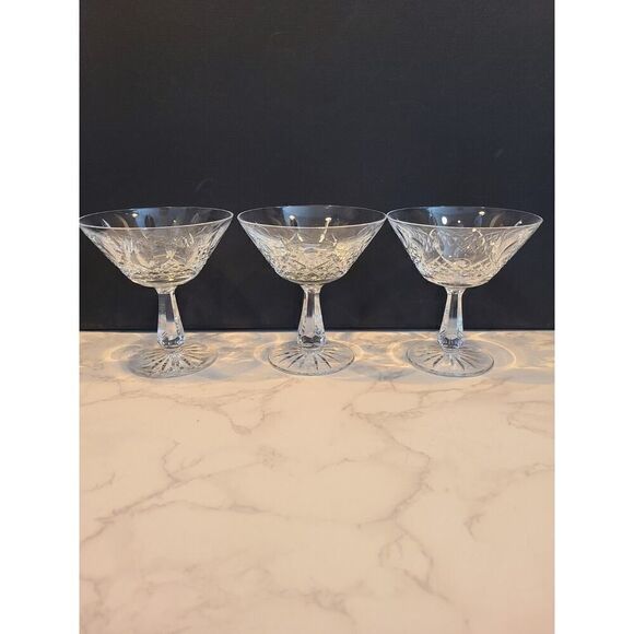 Waterford Crystal Kenmare Champagne Sherbet Glasses 4.¾" Set of (3) EUC - Picture 5 of 13